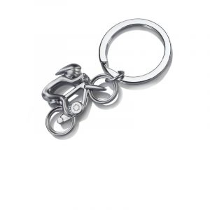 LLAVERO CICLISTA PLATEADO MATE