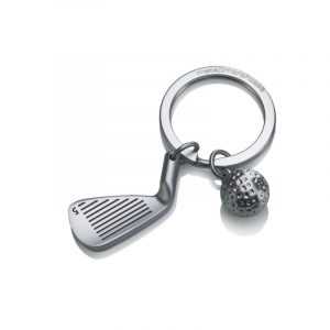 LLAVERO GOLF PLATEADO MATE